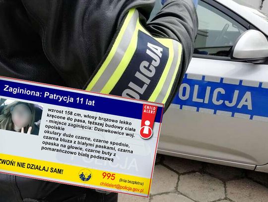 11-letnia Patrycja odnaleziona cała i zdrowa. Służby odwołały Child Alert. Zatrzymany 24-latek 11-letnia Patrycja odnaleziona cała i zdrowa. Służby odwołały Child Alert. Zatrzymany 24-latek
