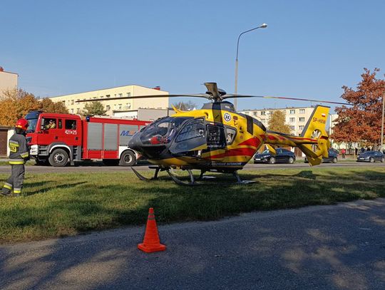 Akcja ratunkowa w Śródmieściu Kędzierzyna-Koźla. Lądował śmigłowiec medyczny