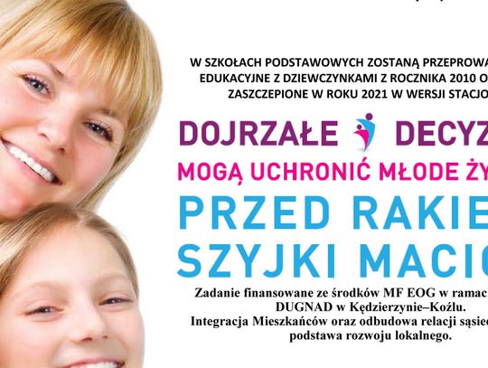 Dziewczynki z Kędzierzyna-Koźla będą bezpłatnie szczepione przeciwko wirusowi HPV