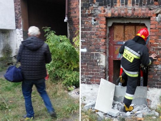 Dziki lokator rozpalił ognisko w kamienicy przy Grunwaldzkiej. Interweniowała policja i straż pożarna