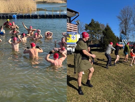 Zamiast obrad - zimna kąpiel. Samorządowcy morsowali na Dębowej