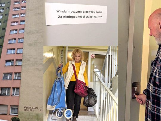 Gdy winda stanęła, ruszyły ludzkie dramaty. Mieszkańcy 10-piętrowego bloku przy Łokietka 9 są już na granicy wytrzymałości