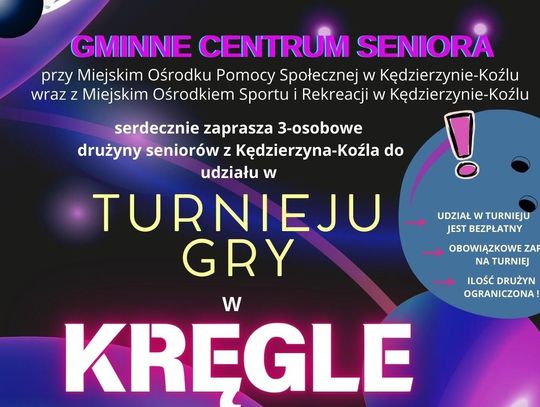 Jesienne spotkanie literackie i turniej gry w kręgle. Gminne Centrum Seniora zaprasza na listopadowe wydarzenia