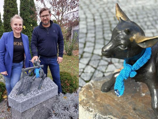 Kędzierzyńsko-kozielskie koziołki przybrały niebieskie szaliczki. Akcja promująca profilaktykę onkologiczną