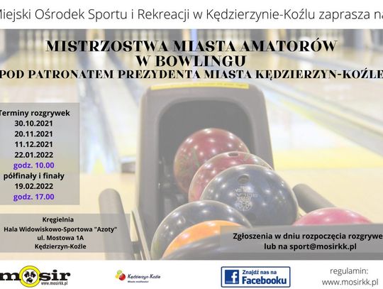 Kolejna edycja amatorskich mistrzostw miasta w bowlingu. Pierwszy turniej zaplanowano na 30 października