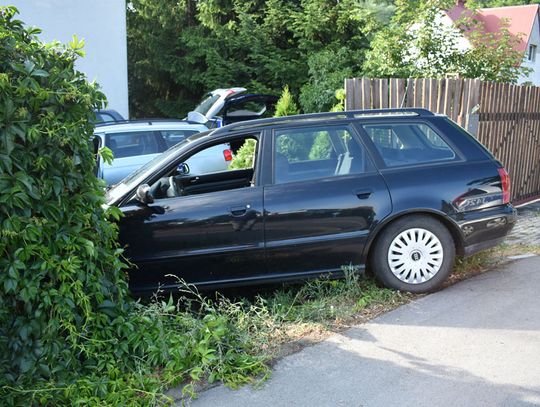 Kompletnie pijany kierowca wjechał komuś do ogródka. Interwencja policji