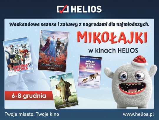 Mikołajki w kinie Helios. Od piątku do niedzieli specjalne seanse i atrakcje dla dzieci