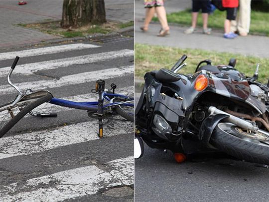 Motocyklista nie miał prawa jazdy, rowerzystka była po spożyciu. Ustalenia z wczorajszego wypadku