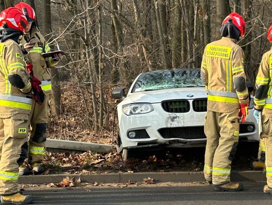 Niebezpieczne zdarzenie przed Starym Koźlem. BMW wypadło z drogi. ZDJĘCIA