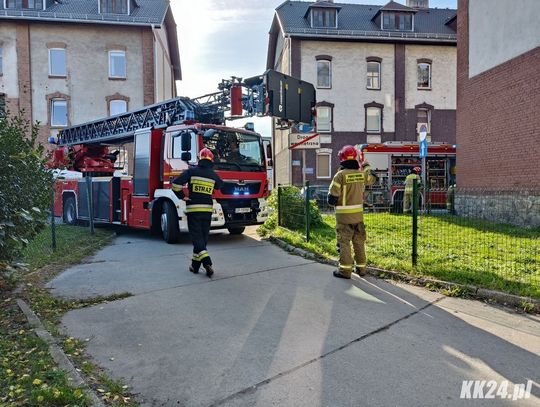 Niedopałek papierosa spowodował pożar balkonu. Strażacy interweniowali w bloku przy ulicy Moniuszki