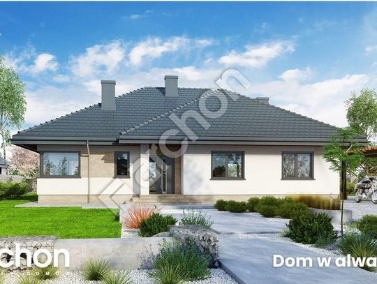 Nowoczesna parterówka z przestronnym wnętrzem i zadaszonym tarasem – poznaj projekt „Dom w alwach 3”