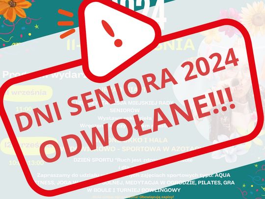 Organizatorzy odwołali zaplanowaną na piątek imprezę z okazji "Dni Seniora"