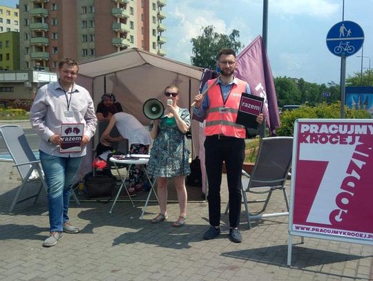 Partia Razem zbierała w Kędzierzynie-Koźlu podpisy za skróceniem czasu pracy