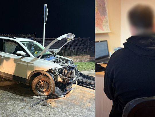 Pijany 21-latek wjechał w ogrodzenie cmentarza. Tłumaczył, że wracał do domu po kłótni z dziewczyną