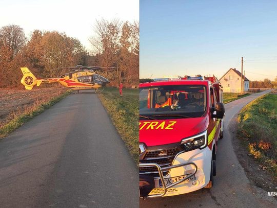 Pijany i objęty sądowym zakazem kierowania doprowadził do wypadku podczas wyprzedzania. Służby ratunkowe interweniowały w gminie Bierawa