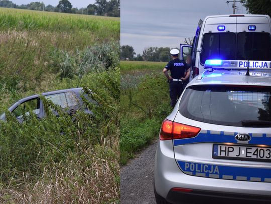 Pijany kierowca wjechał autem do potoku. Interweniowała policja