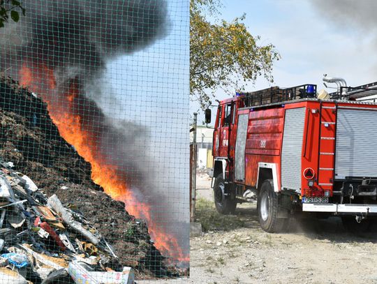 Płonie składowisko odpadów w Kędzierzynie-Koźlu. Akcja gaśnicza z ziemi i z powietrza