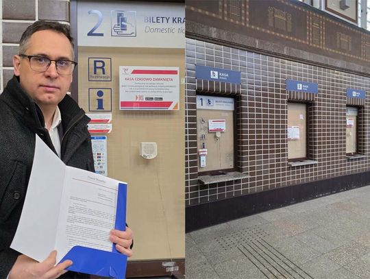 Poseł Paweł Masełko oburzony sytuacją na kędzierzyńskim dworcu. Nie można kupić biletu w kasie, bo wszystkie są zamknięte