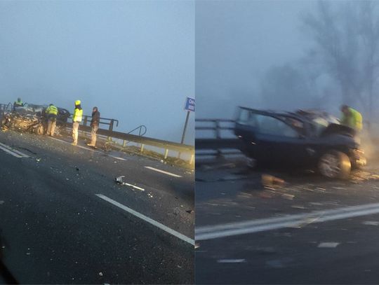 Poważny wypadek na obwodnicy Kędzierzyna-Koźla. Auto osobowe zderzyło się z ciężarówką