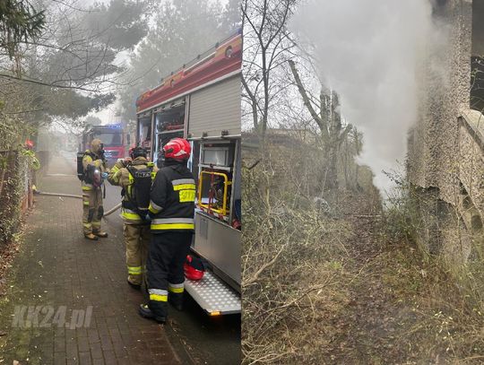 Pożar pustostanu przy ul. Poprzecznej w Kędzierzynie-Koźlu