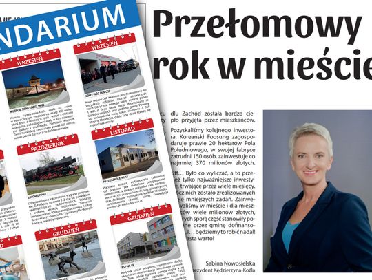 "Przełomowy rok w mieście". Felieton prezydent Sabiny Nowosielskiej i kalendarium wydarzeń