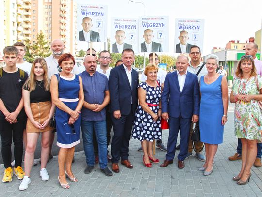Robert Węgrzyn i Beniamin Godyla z wyborczym poparciem prezydent i starosty. WIDEO