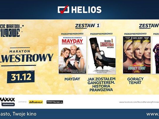 Spędź Sylwestra w kinie. Helios zaprasza na dwa zestawy nocnych maratonów filmowych