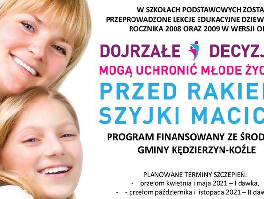 Szczepienia przeciwko wirusowi HPV dla dziewcząt z Kędzierzyna-Koźla. Będzie spotkanie dla rodziców