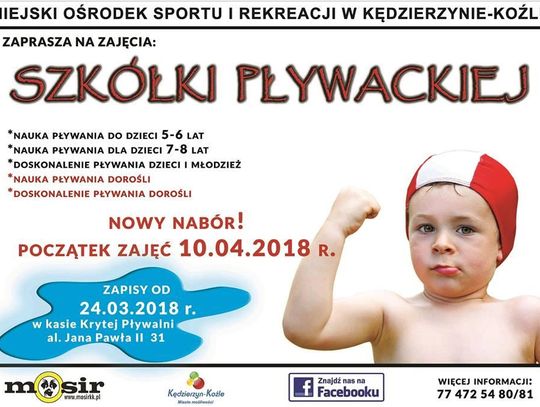 Trwa nabór do szkółki pływackiej w Kędzierzynie-Koźlu. Zajęcia dla dzieci i dorosłych