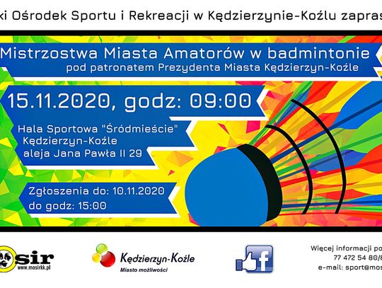 Trwają zapisy do amatorskich mistrzostw miasta w badmintonie