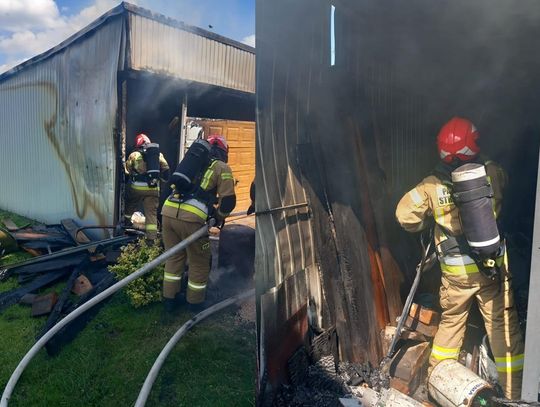 Trzy zastępy straży pożarnej interweniowały do pożaru garażu przy ulicy Majora Henryka Sucharskiego