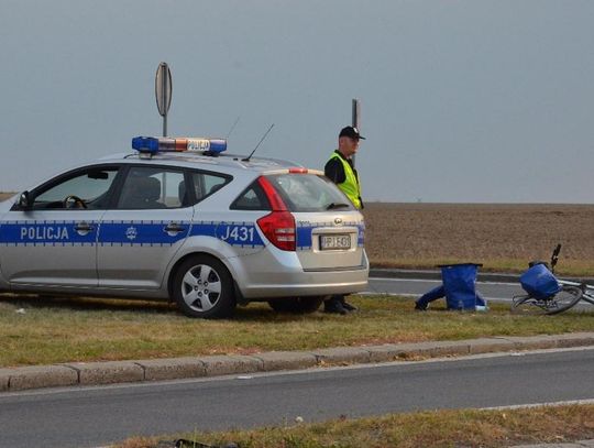 Tym razem znaku STOP nie zauważył rowerzysta. Wypadek w  Reńskiej Wsi