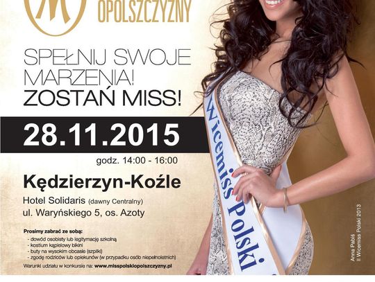 W Kędzierzynie-Koźlu odbędzie się casting do Miss Polski Opolszczyzny