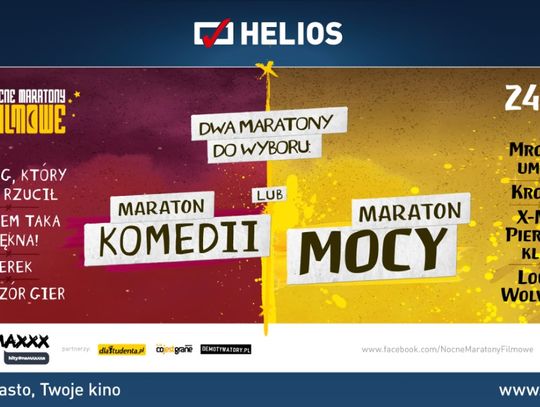 W piątek aż dwa nocne maratony w kinie Helios. Do wyboru komedie i mocne kino