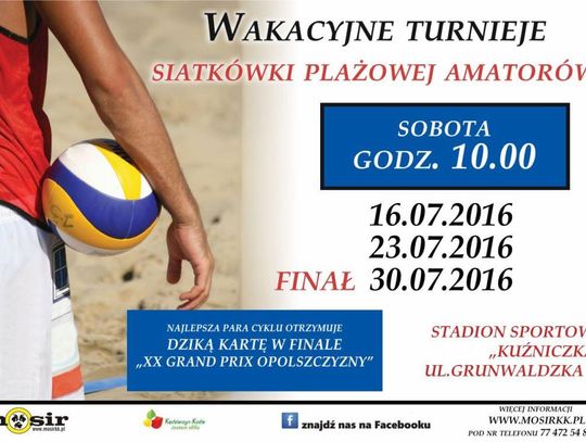 W sobotę drugi z cyklu wakacyjnych turniejów siatkówki plażowej amatorów