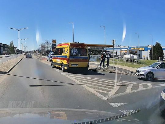 Wypadek na Kozielskiej. Kierowca nie ustąpił pierwszeństwa rowerzyście