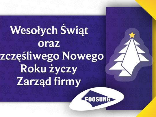 Życzenia bożonarodzeniowe i noworoczne firmy Foosung dla Czytelników KK24.pl