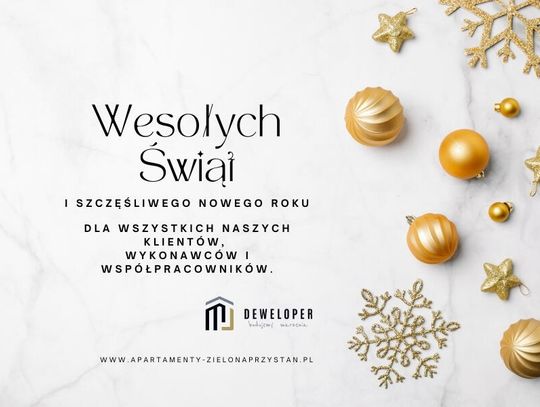 Życzenia bożonarodzeniowe i noworoczne firmy MJ Deweloper dla Czytelników KK24.pl
