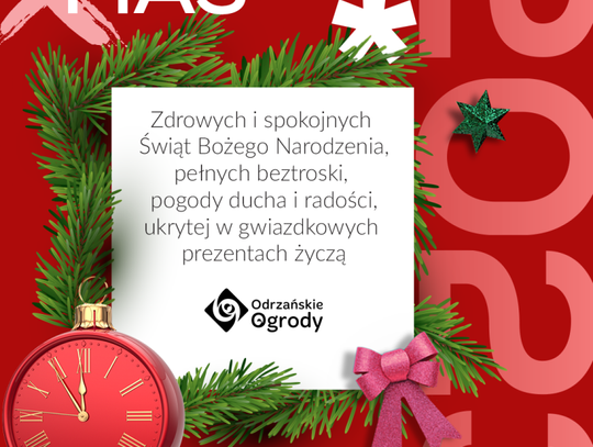 Życzenia bożonarodzeniowe i noworoczne Galerii Odrzańskie Ogrody dla Czytelników KK24.pl
