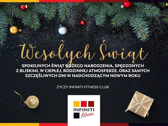 Życzenia bożonarodzeniowe i noworoczne Infiniti Fitness dla Czytelników KK24.pl