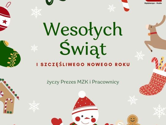 Życzenia bożonarodzeniowe i noworoczne Miejskiego Zakładu Komunikacji dla Czytelników KK24.pl