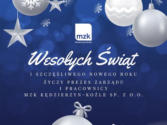 Życzenia bożonarodzeniowe i noworoczne MZK Kędzierzyn-Koźle dla Czytelników KK24.pl