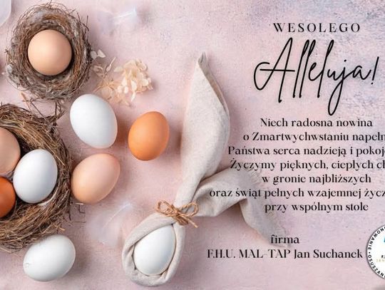 Życzenia wielkanocne firmy Mal Tap Jan Suchanek dla Czytelników KK24.pl