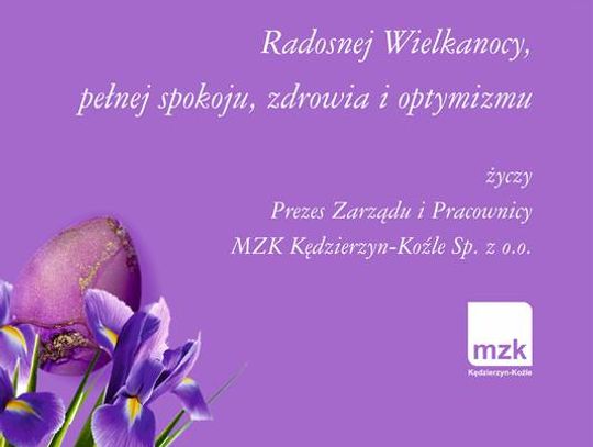 Życzenia wielkanocne Miejskiego Zakładu Komunikacyjnego w Kędzierzynie-Koźlu dla Czytelników KK24.pl