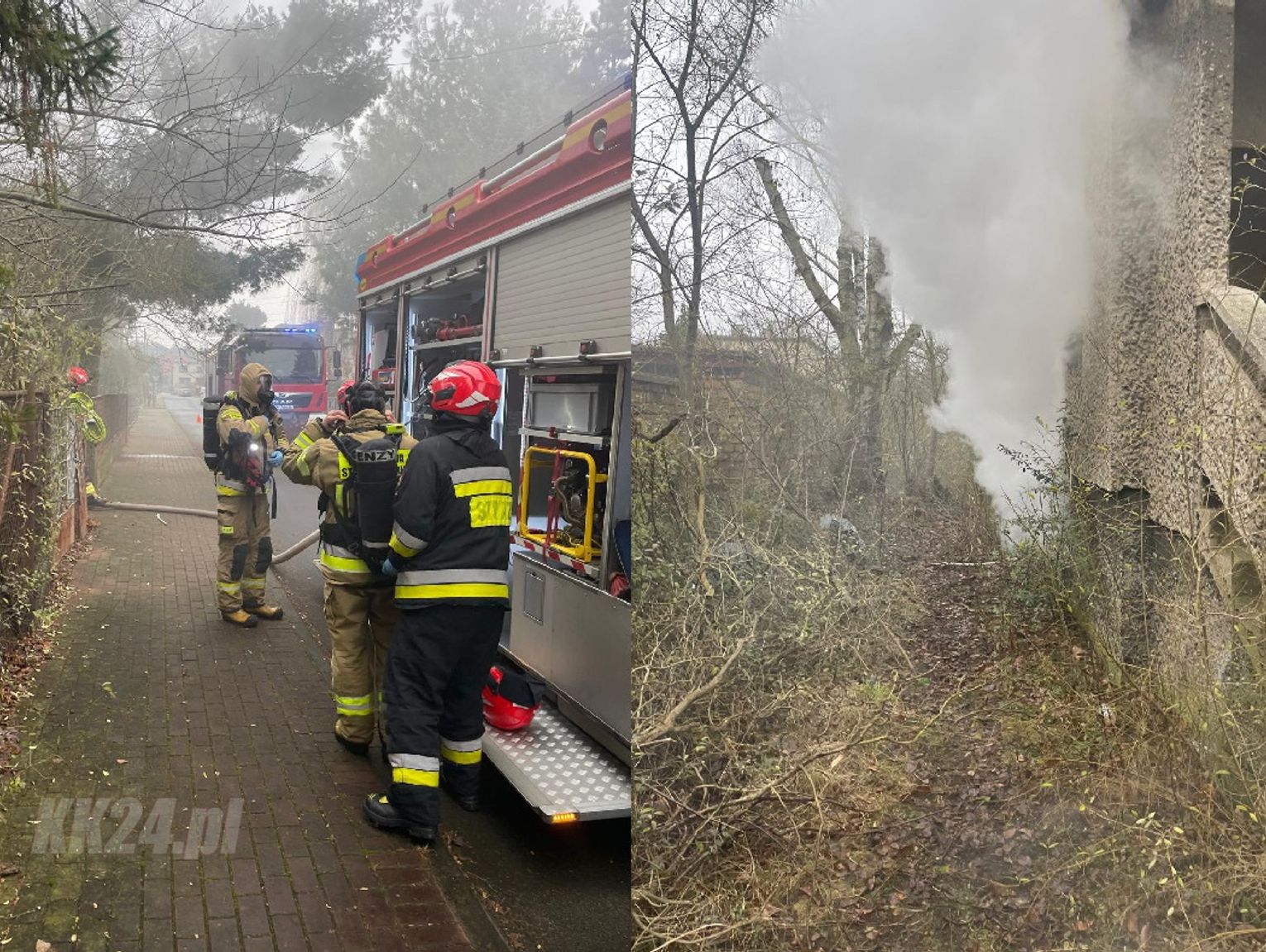 Pożar pustostanu przy ul. Poprzecznej w Kędzierzynie-Koźlu