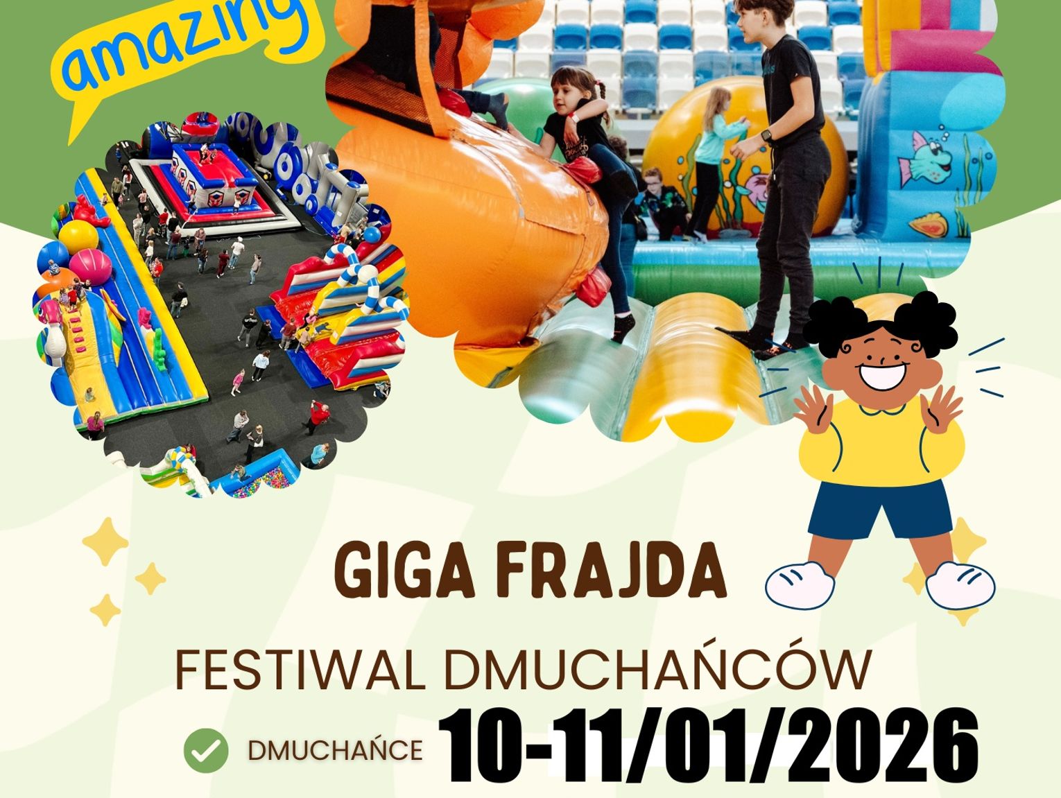 Rozdajemy całodniowe zaproszenia na Festiwal Dmuchańców Giga Frajda. Weź udział w zabawie