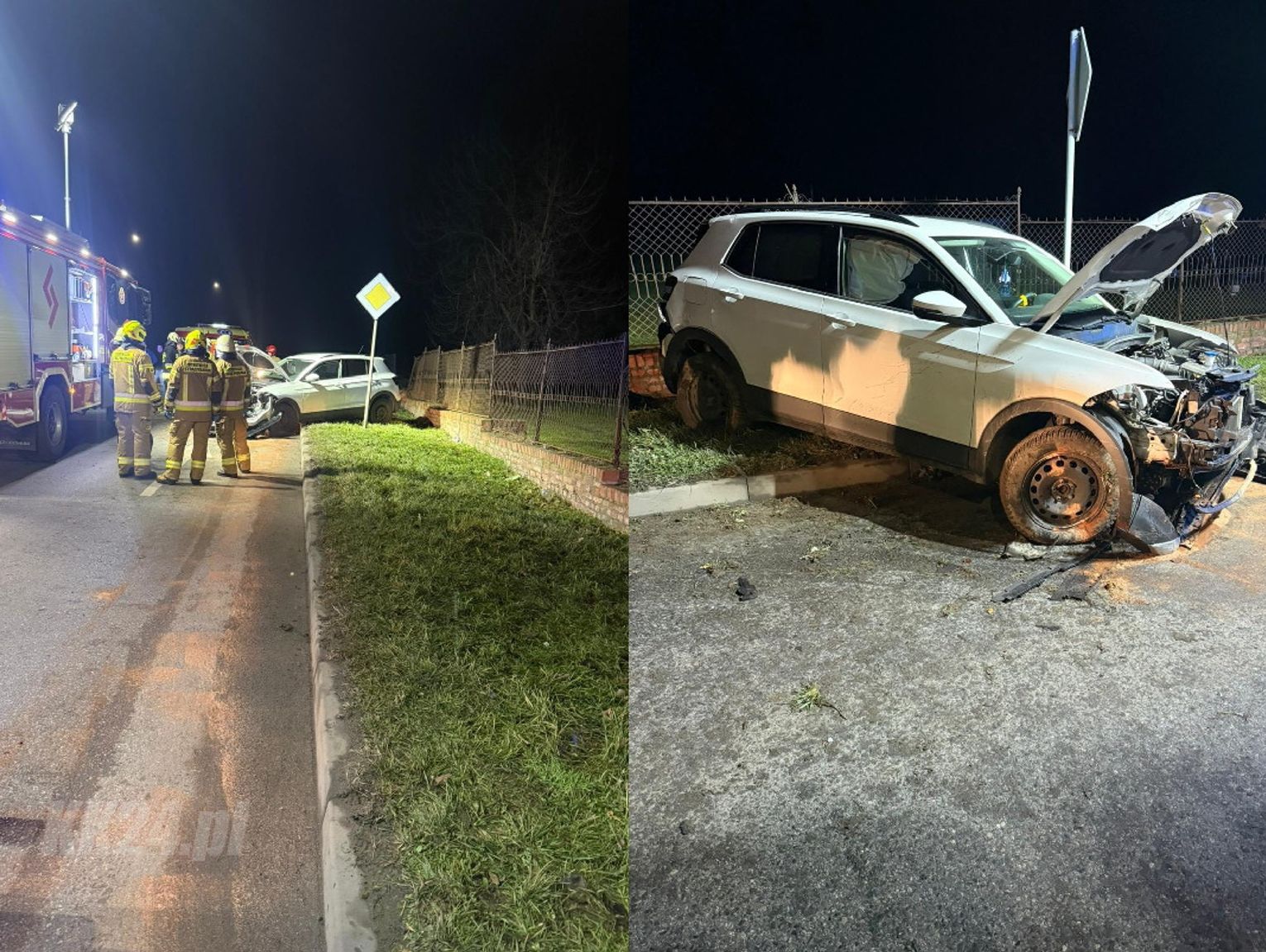 Samochód uderzył w ogrodzenie cmentarza. Służby interweniowały w Sławięcicach
