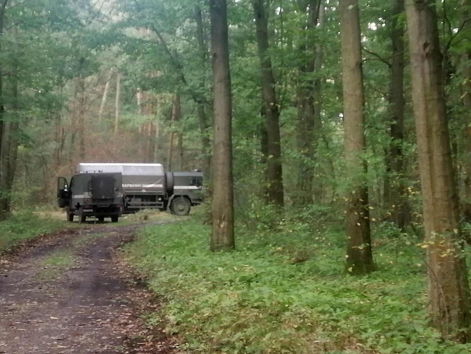 Miny, granaty i pociski moździerzowe znalezione w lesie w Azotach. Na miejscu policja i patrole saperskie