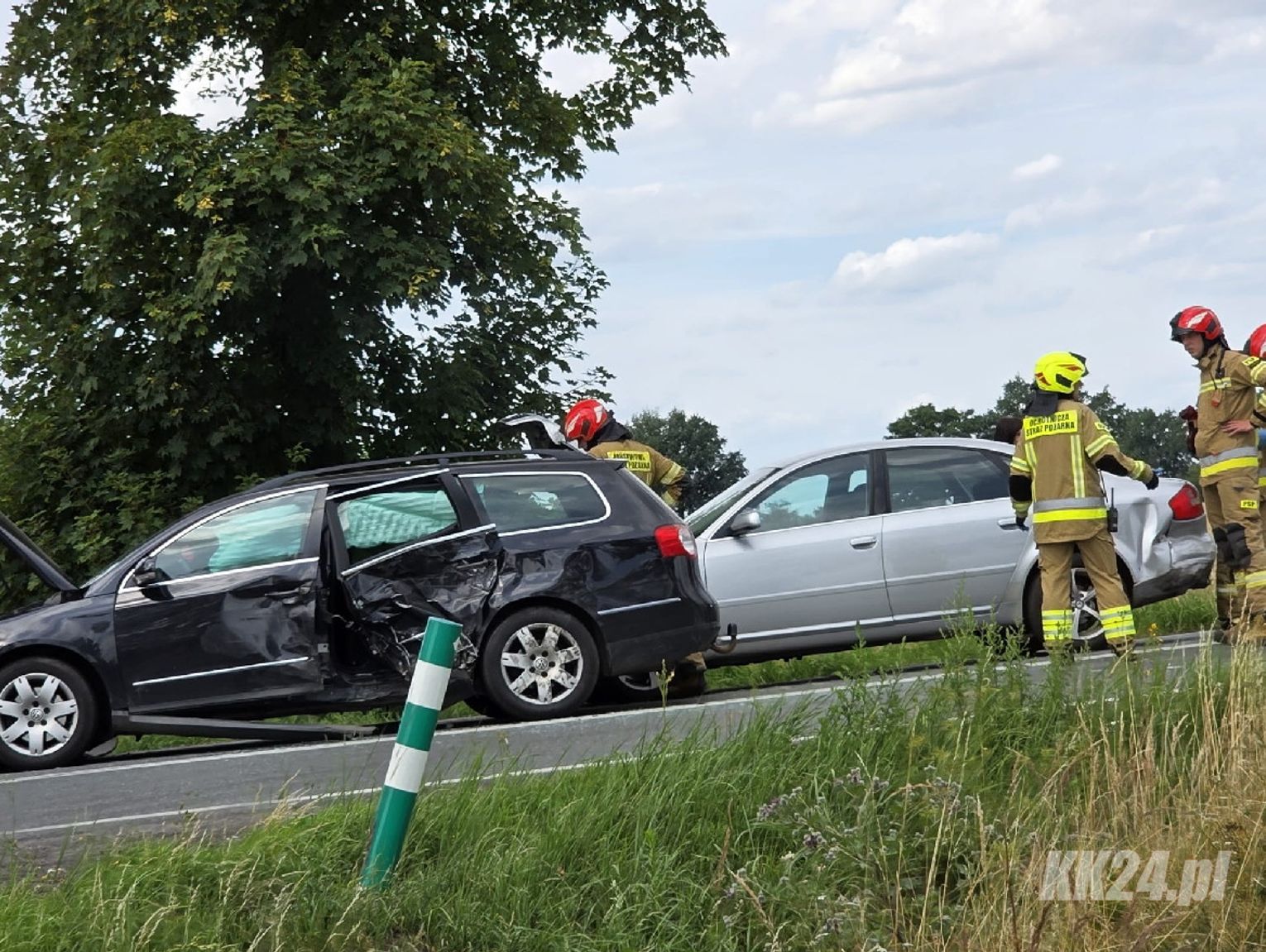 Zderzenie trzech pojazdów na DK38. Ruch wahadłowy w rejonie Gierałtowic
