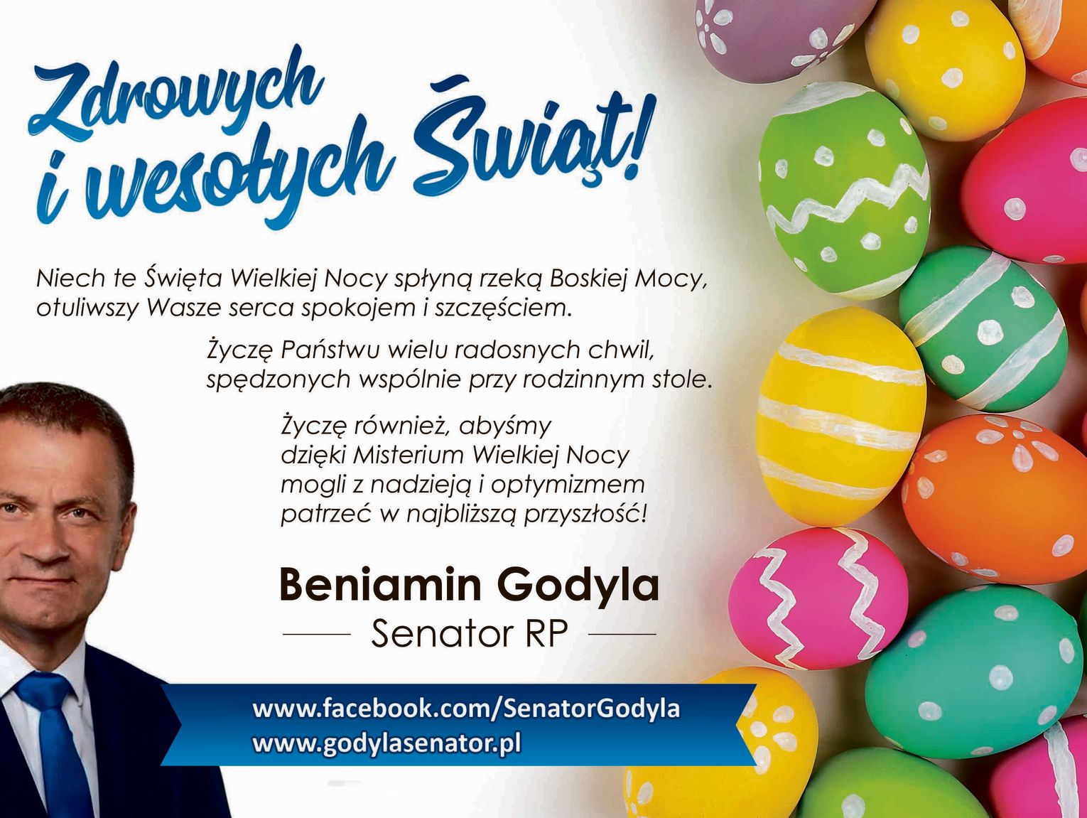Życzenia wielkanocne senatora Beniamina Godyli dla Czytelników KK24.pl